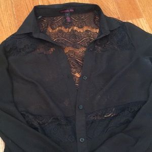 Material Girl black lint button up